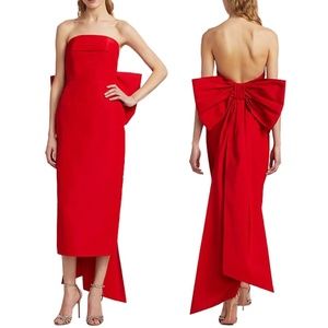 Alexia Maria Margaret Silk Bow Midi Dress | Size 8